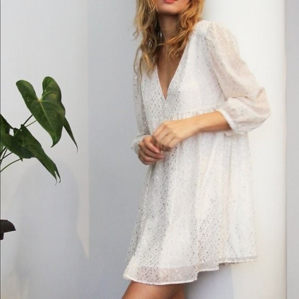Aritzia Sunday Best Jinx Dress White Mini Babydoll size Small